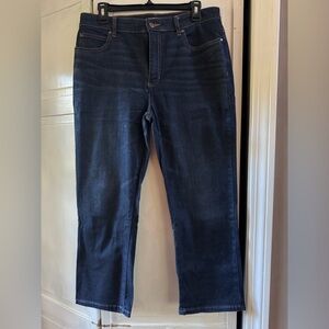 Eileen Fisher Dark Blue Women's Straight Cropped Jeans, sz 12